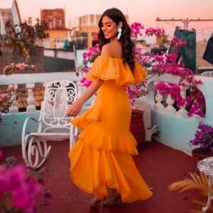 Misa Los Angeles Yellow Maxi Dress